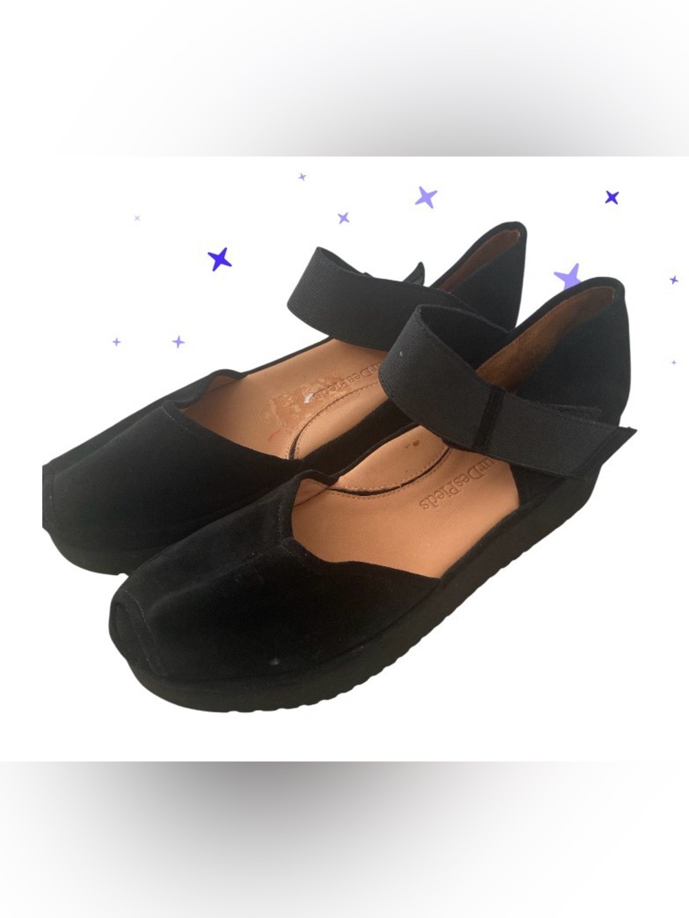 NWOT L'AMOUR DES PIEDS Amadour Platform Sandal Black Suede Leather size 9.5 - Picture 2 of 9